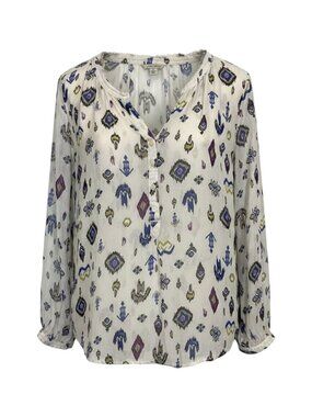Lucky Brand White Printed Blouse S